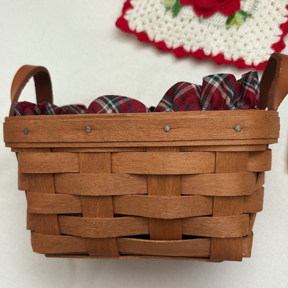 Longaberger Brown and Red Accent Basket